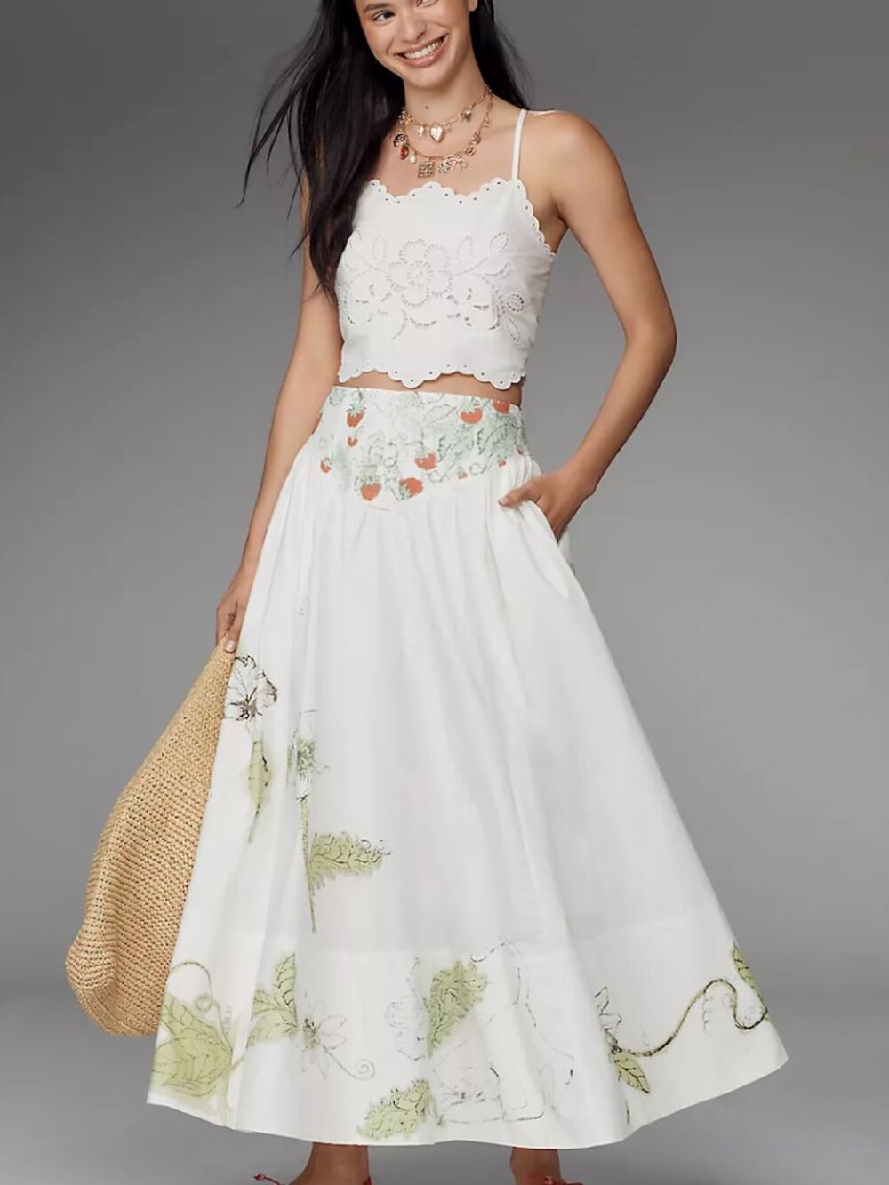 NWT Swan Gossip by Anthropologie Basque-Waist Maxi Skirt - US6/UK10
